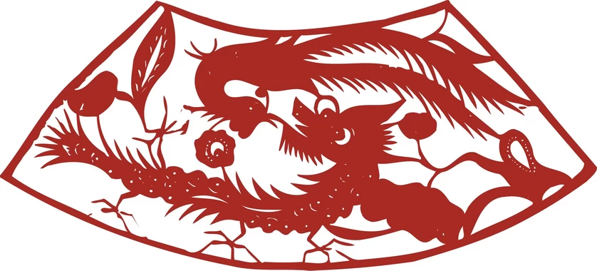 中国风中式传统喜庆民俗人物动物窗花剪纸插画边框AI矢量PNG素材【970】